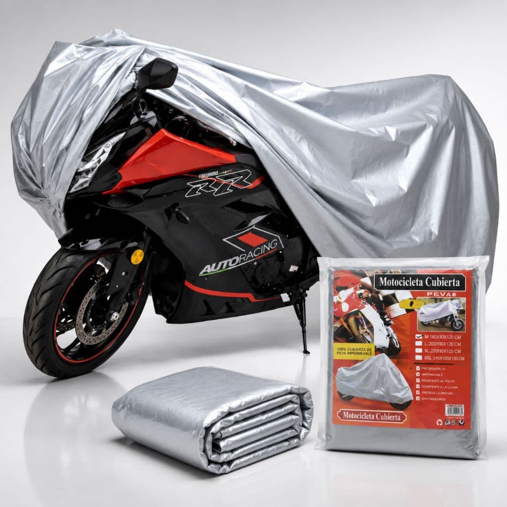 Capa Para Moto Impermeável PEVA Proteção Contra Chuva Poeira Sol e Sujeira Leve Resistente e Fácil de Guardar