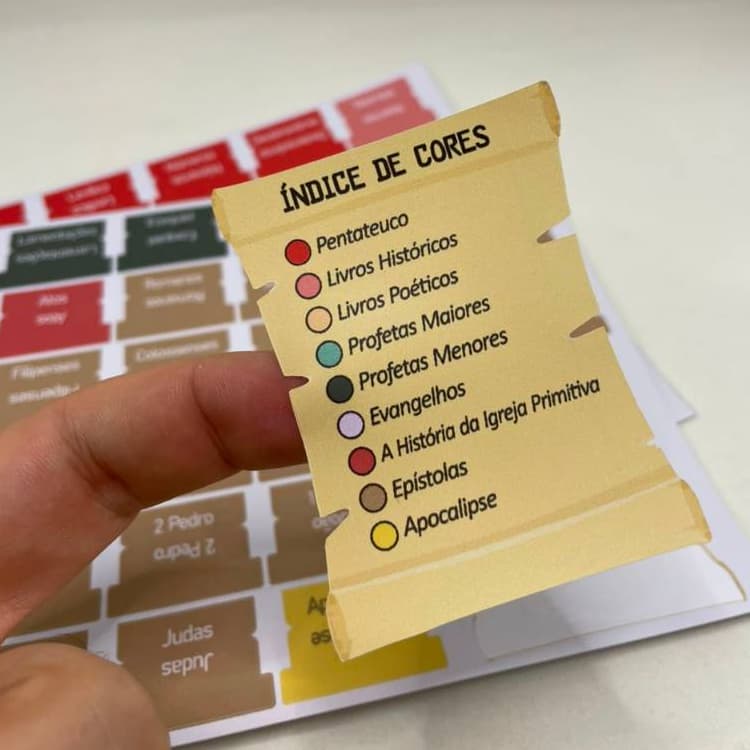 Abas Adesivas Para Bíblia Marcador Índice - Gêneros Literários 2 cartelas - 66 Livros