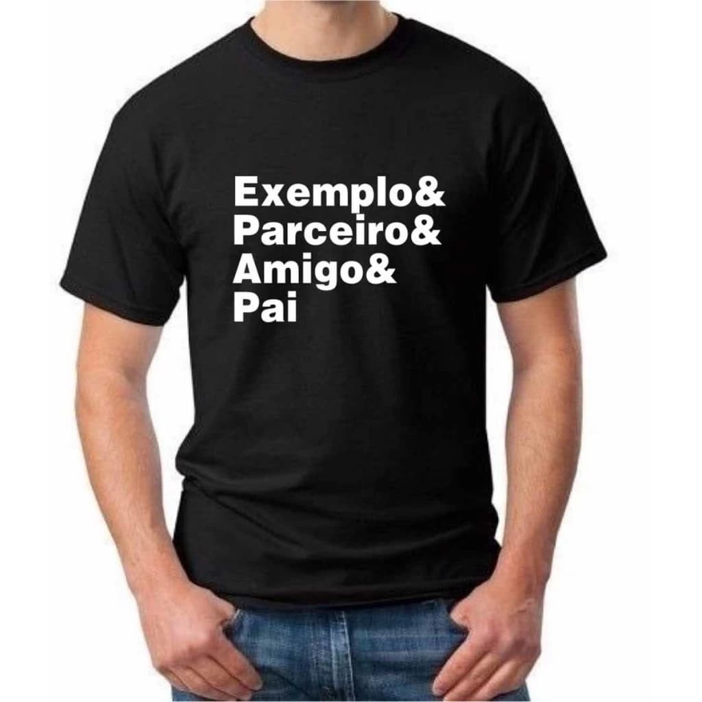 Camisa Camiseta  Básica  Casual Dia dos Pais " Exemplo, parceiro, amigos e Pai/ Dindo " 100% Algodão