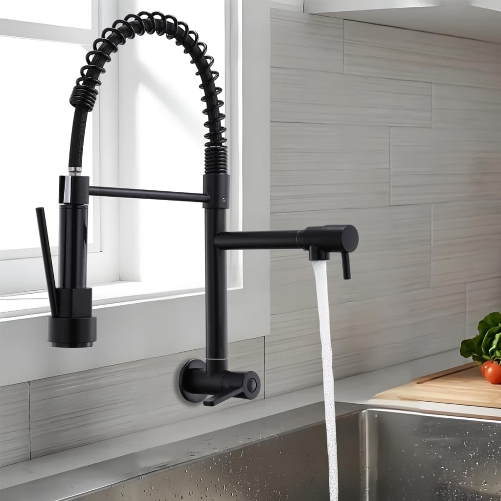 Torneira Parede Cozinha Gourmet Mola Extensível Giratória 360°, Monocomando, apenas água fria