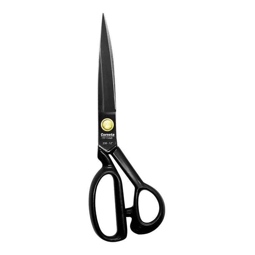 Tesoura Alfaiate Profissional 12” Corneta Aço Carbono Forjada Corte Preciso Costura