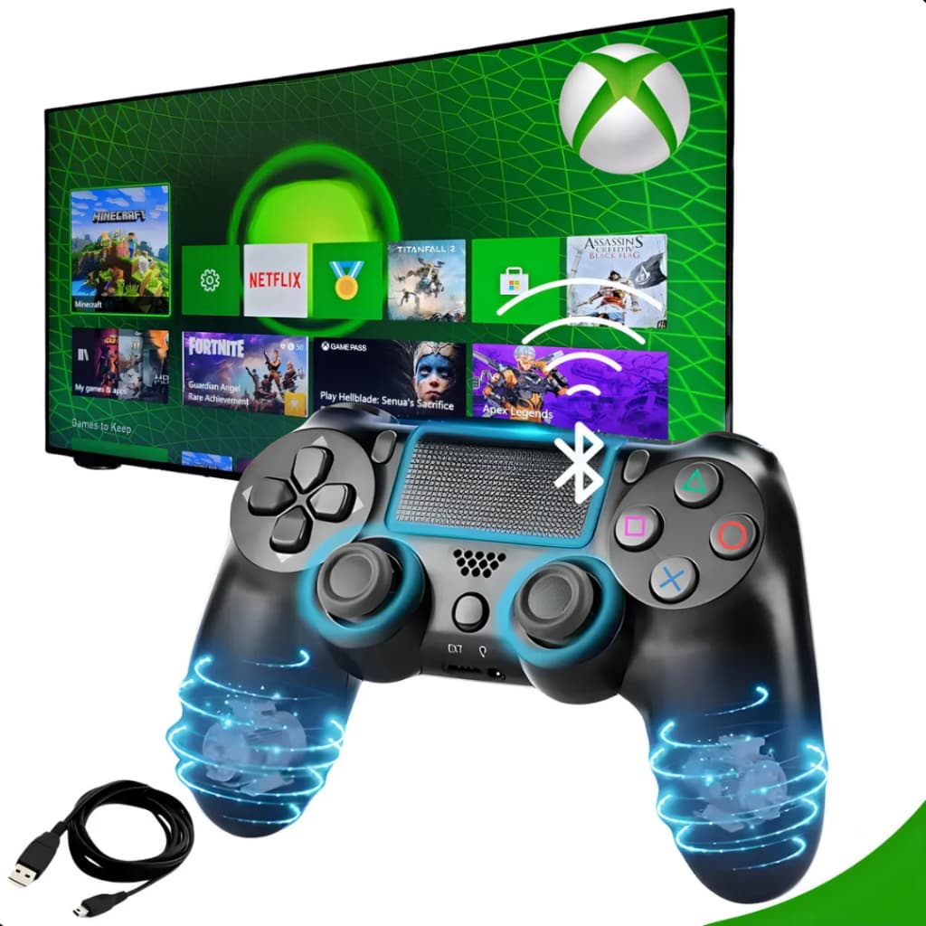 Controle Sem Fio Joystick Bluetooth Para Ps4 Videogame Tv Samsung Pc Game Pass xbox Geforce
