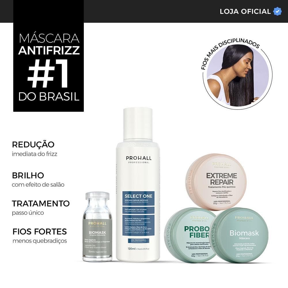 Kit Select One 120ml + Kit Cronograma 50g + Ampola Biomask