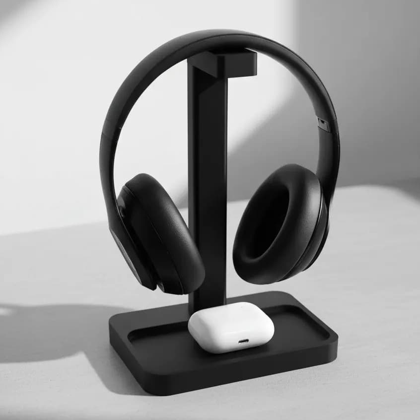 Suporte Gamer De Mesa Para Fone Headset Universal Em Plástico Elegante Minimalista