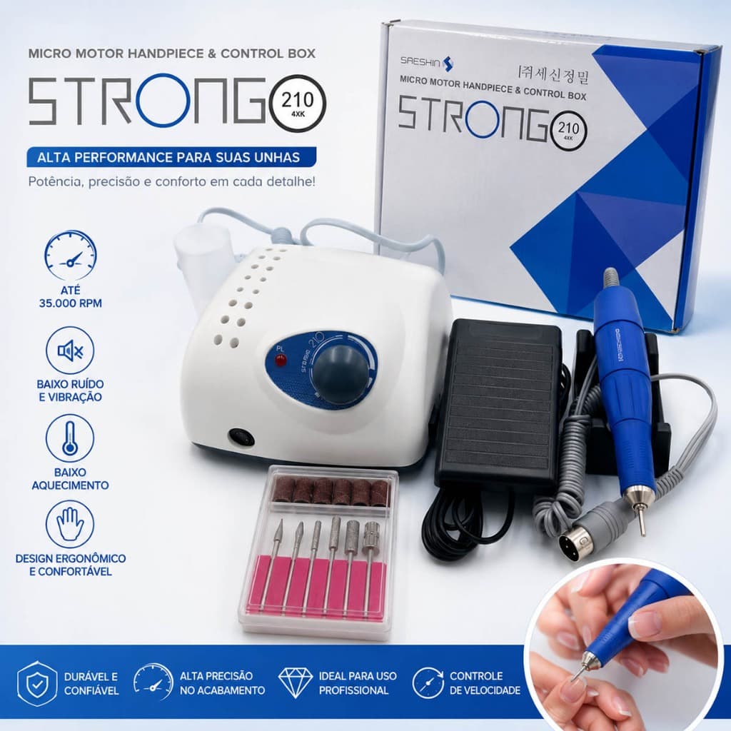 Micro Motor Lixa Eletrica Podologia Profissional Us-210\211