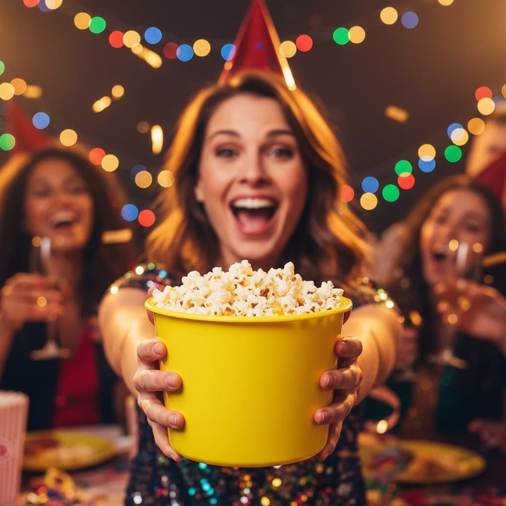 Balde de Pipoca Rosa 1,5 Litros Plástico Reforçado Festa Cinema