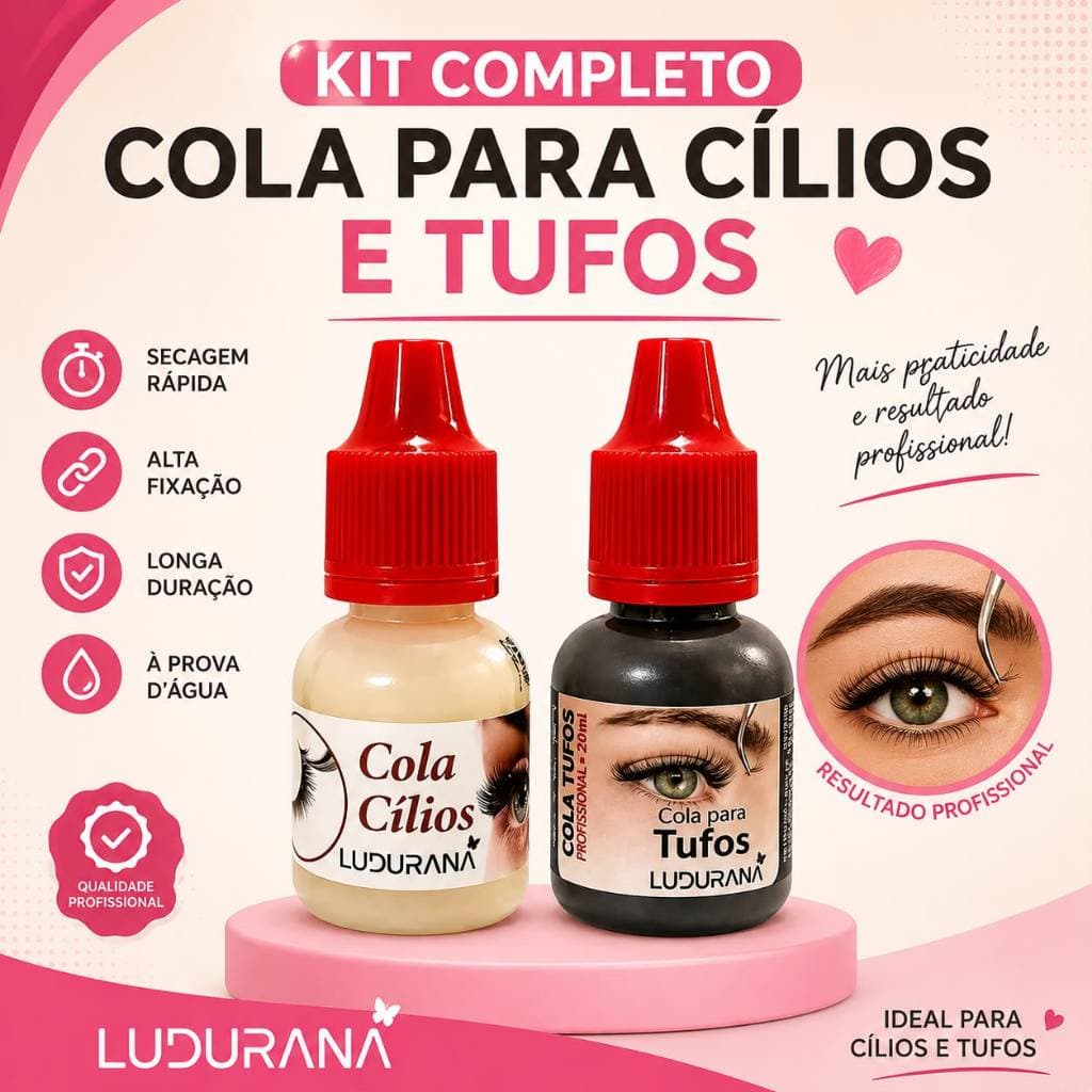 Cola para Cílios Transparente 10ml – Fixação Segura e Duradoura