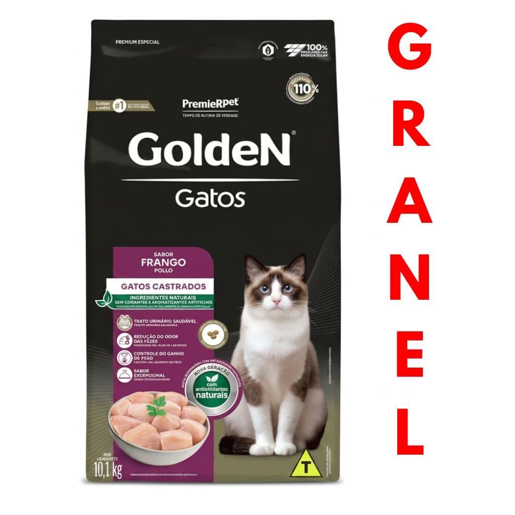 Ração a granel Golden Gatos Castrados sabor Frango Ração Fracionada Golden Gatos Castrados sabor Frango Golden Granel