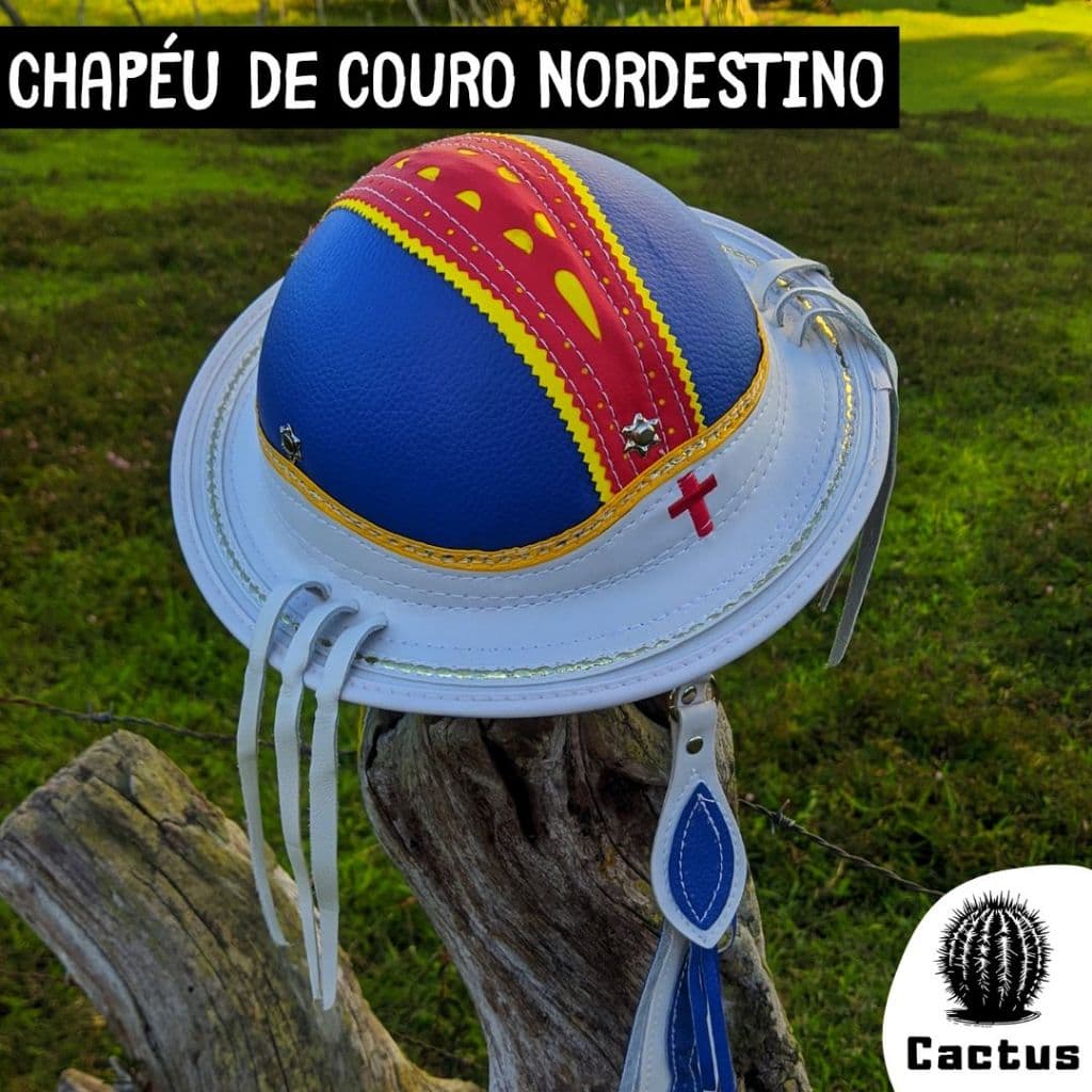 Chapéu de Couro Dominguinhos Nordestino Pernambuco Couro de Bode Lampião São João Festa Junina