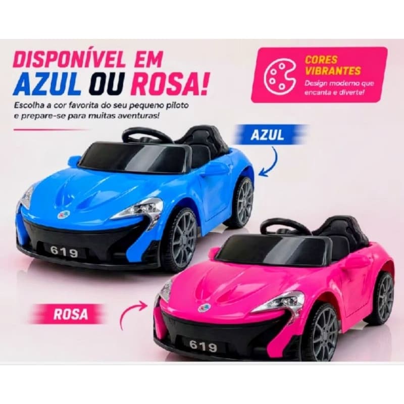 Carro Eletrico Infantil Para Menina E Menino 6V Mini Veiculo Esportivo McLaren Brinquedo Passeio Infantil