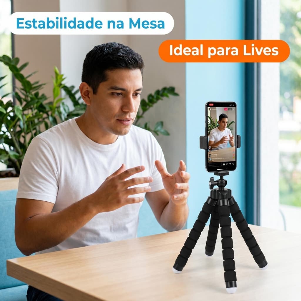Tripé Anti-queda Esponjoso Para Celular Uso Doméstico