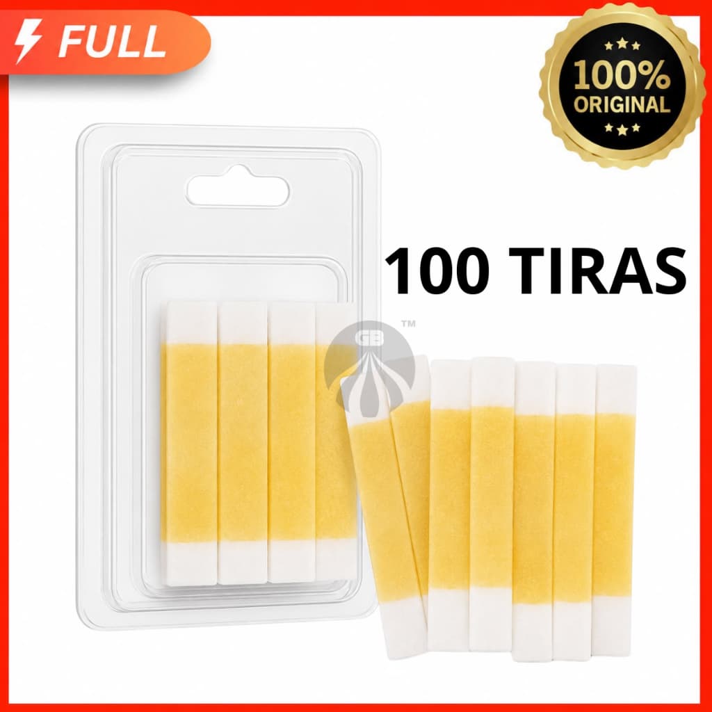 Brow Easy Tiras de Cera Depilatória Facial Natural 100 Unidades Para Sobrancelhas e Buço — Prontas para Uso