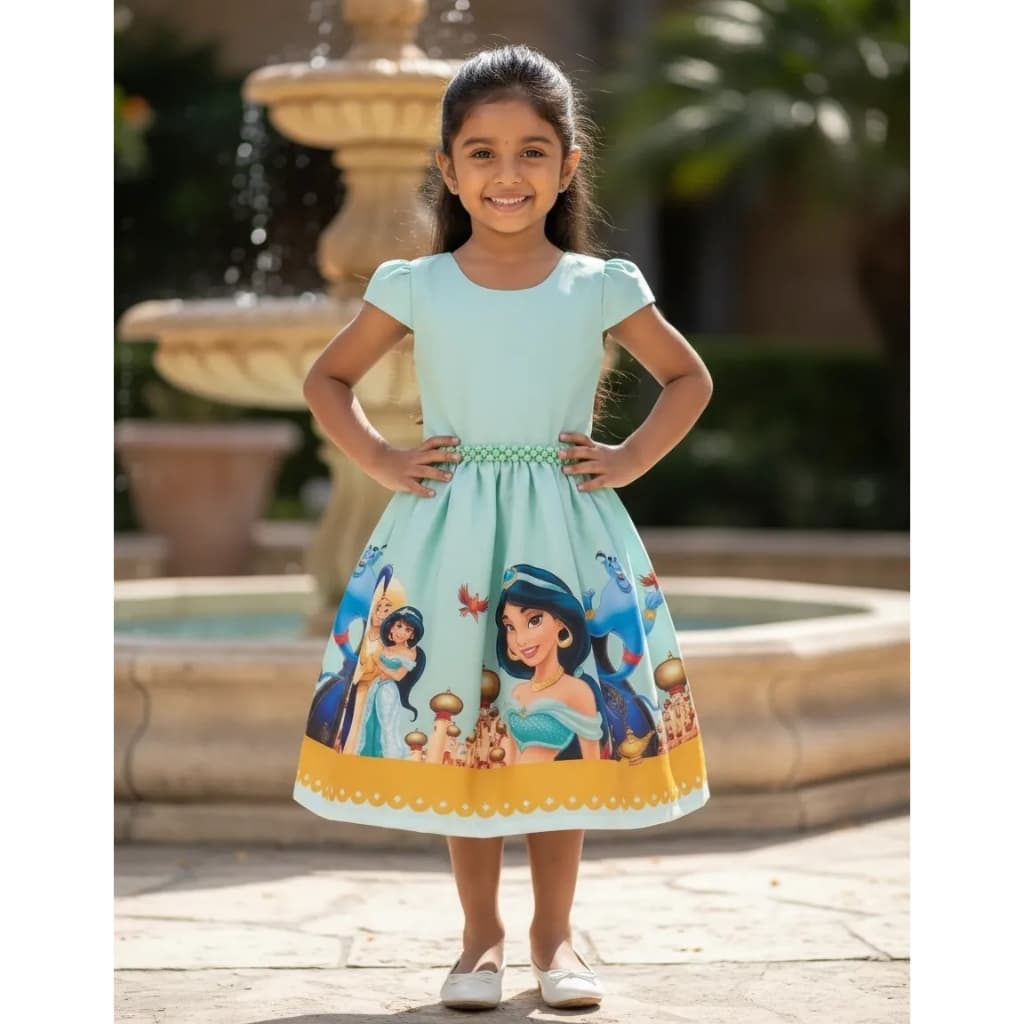 Vestido Jasmine Aladim Super Luxinho Pérola