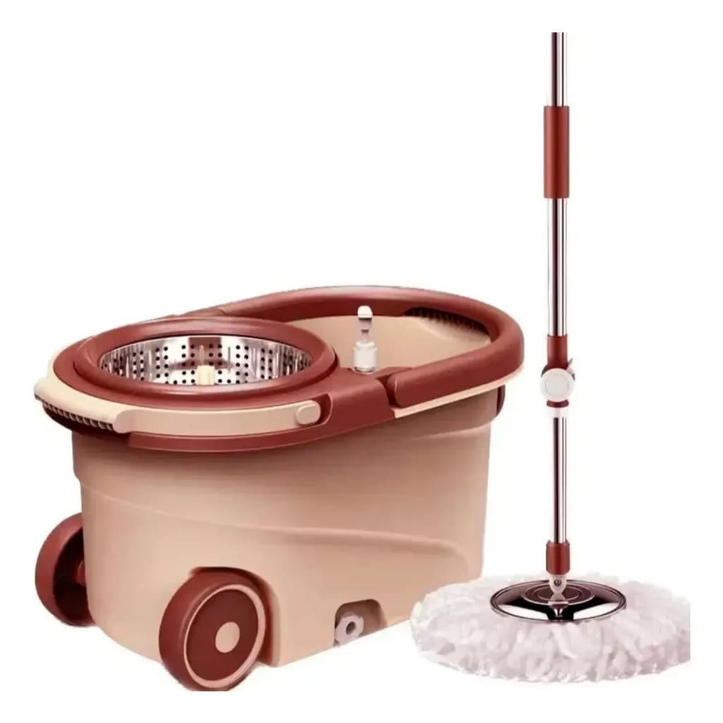 Mop Esfregão Giratório 360° com Balde 12 Litros + 2 Refis