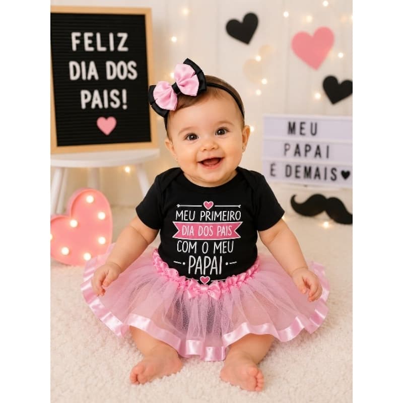 Body Temático Para Bebê Dia Dos Pais - Mesversário /Fantasia - Escolha O Modelo
