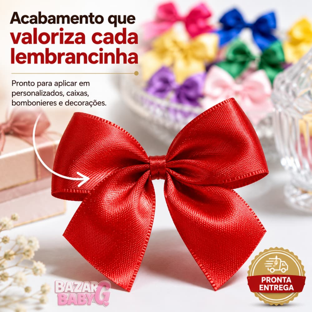 Laços Cetim Nº 5 Kit 10 Unidades Escolha Sua Cor Pronta Entrega Decorações Artesanatos