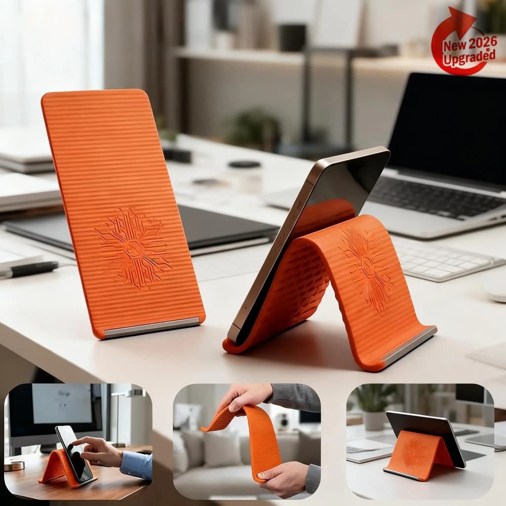 Suporte flexível de silicone e alumínio para celular, compatível com celulares, tablets e laptops