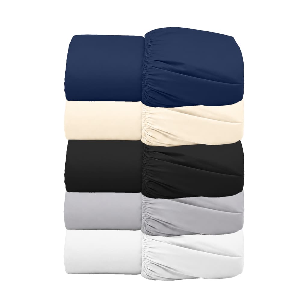 Kit 5 Lençóis Avulsos com Elástico Micropercal Solteiro Casal Queen King Cores Sortidas
