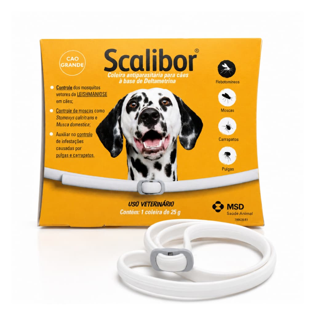 Coleira Para Cachorro Scalibor 65cm Contra Leishmaniose Antipulgas E Carrapatos Pet MSD