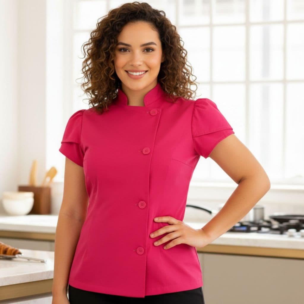 Dolma Chef Feminino Gabardine Leve Fácil De Lavar Para Cozinha Profissional