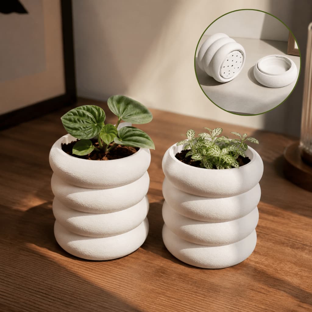 Kit Vaso Decorativo Estilo Nórdico Branco Para Plantas Moderno Minimalista Suculentas Cactos Mesa Sala