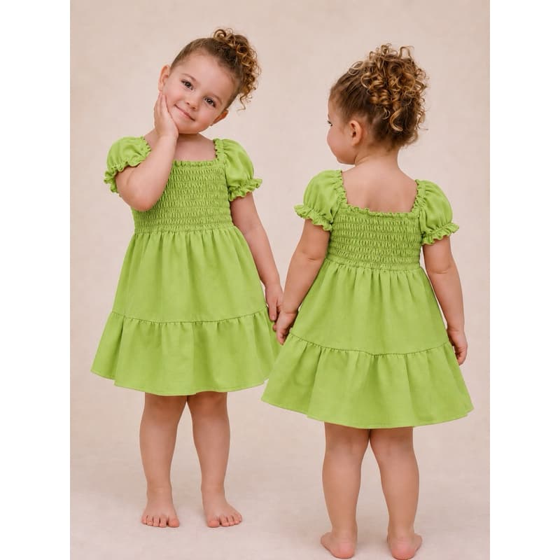 Vestido Infantil Verde clarinho festa passeio fresquinho