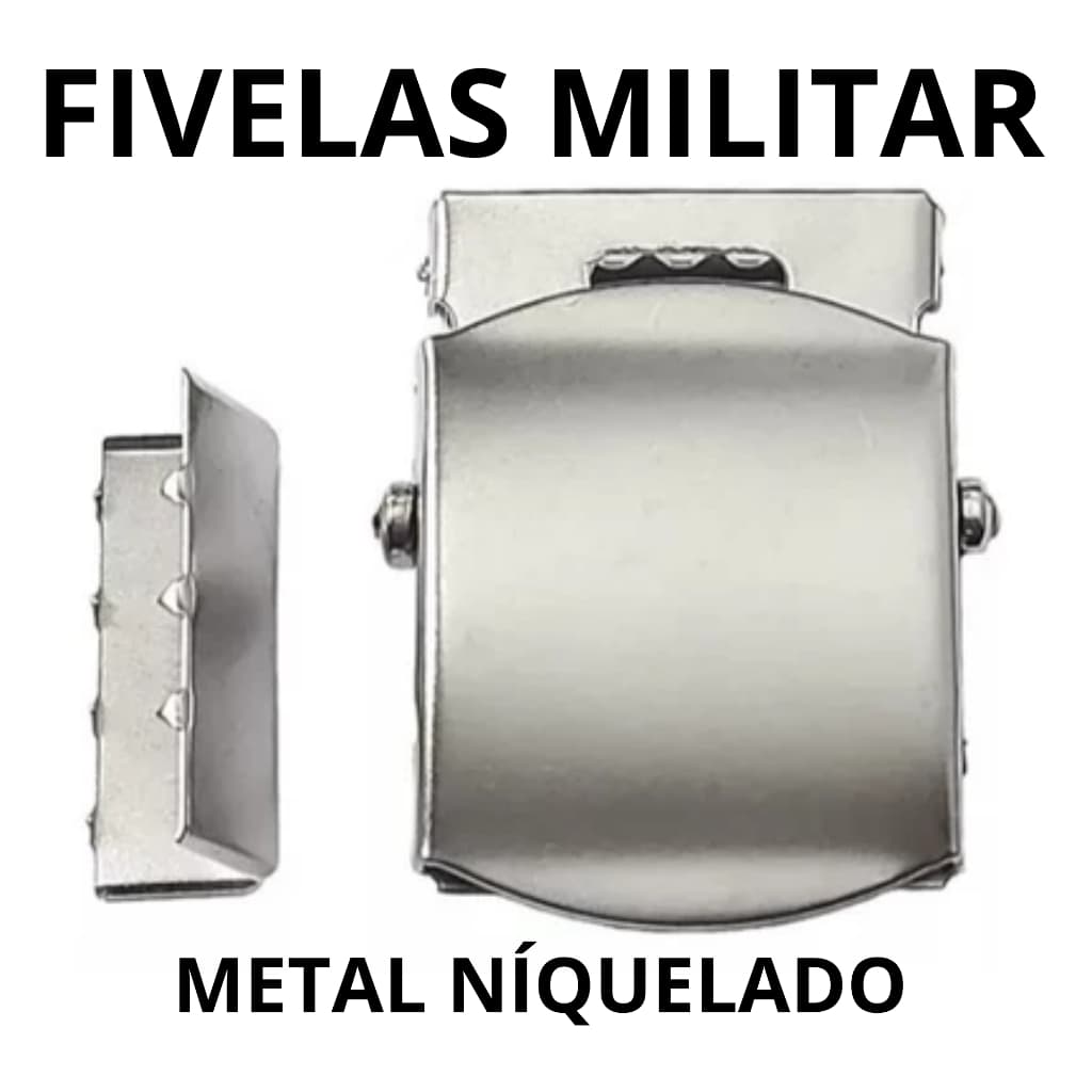 Fivelas  para Cinto Militar Com Ponteira Qualidade Fivela Metal  niquelado para Fita de Nylon