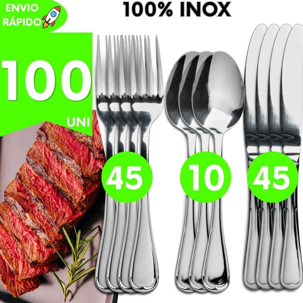 Ki Talheres Inox Talher de Mesa Pousada Restaurante Pizzaria Lanchonete Padaria Buffet Bares Faca Garfo Colher