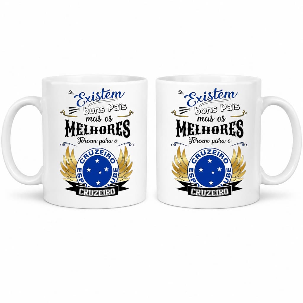 Caneca Pai Cruzeirense 325ml | Presente Dia dos Pais | Os Melhores Torcem para o Cruzeiro