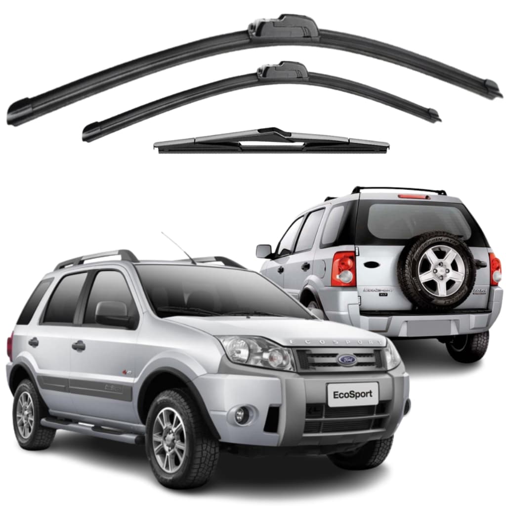 Palhetas Limpador De Parabrisa Silicone Ecosport 2003 2004 2005 2006 2007 2008 2009 2010 2011 2012