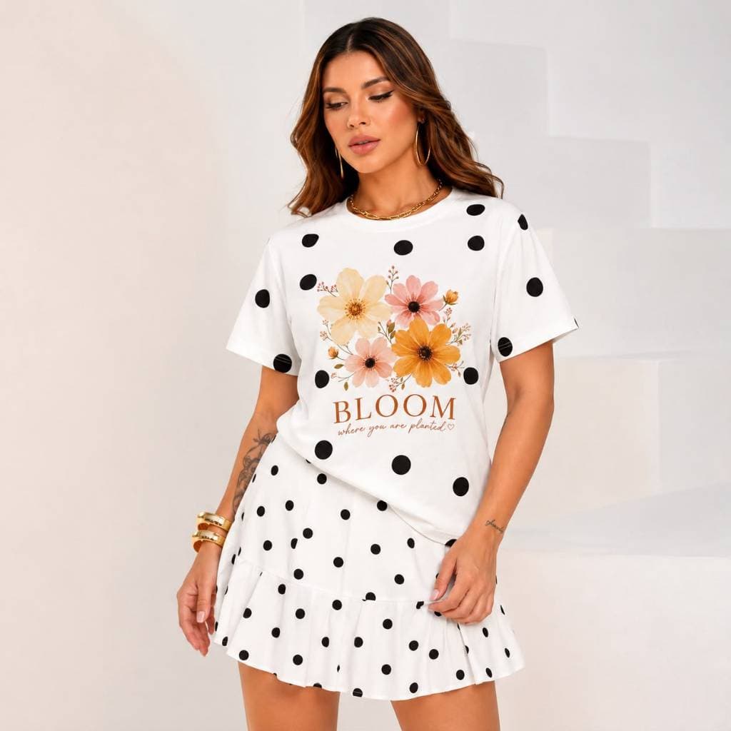 Camiseta Feminina Premium Bolinhas Poa O Toque Fashion que Faltava no Seu Look