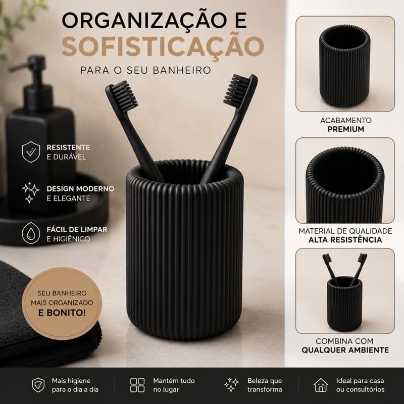 Porta Escovas de Dente Organizador para Banheiro Porta Escova Moderno