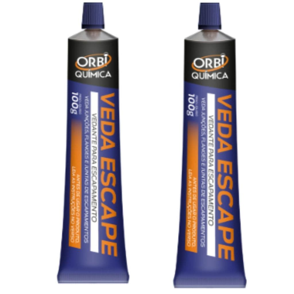 Kit 2 Cola Escape Orbi 100g Vedante Escapamento Elimina Vazamentos