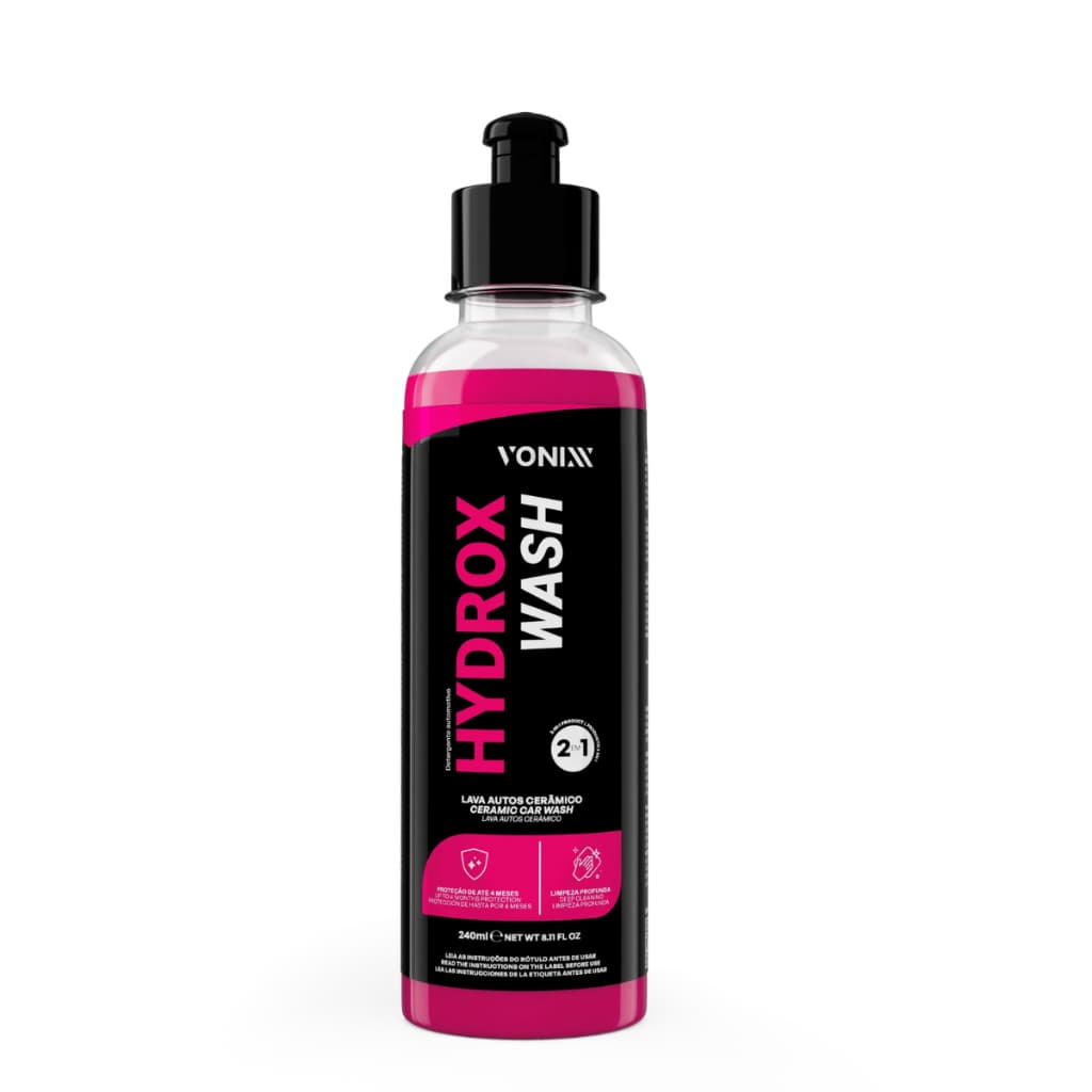 Hydrox Wash 2 em 1 – Lava Autos Cerâmico com Proteção e Limpeza Profunda 240ml