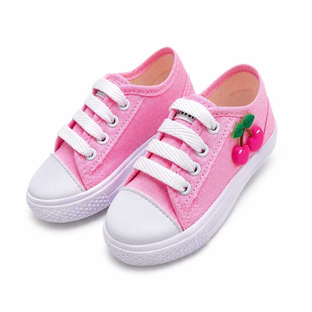 Tênis Infantil Feminino Menina Casual Lona com Detalhe de Cereja