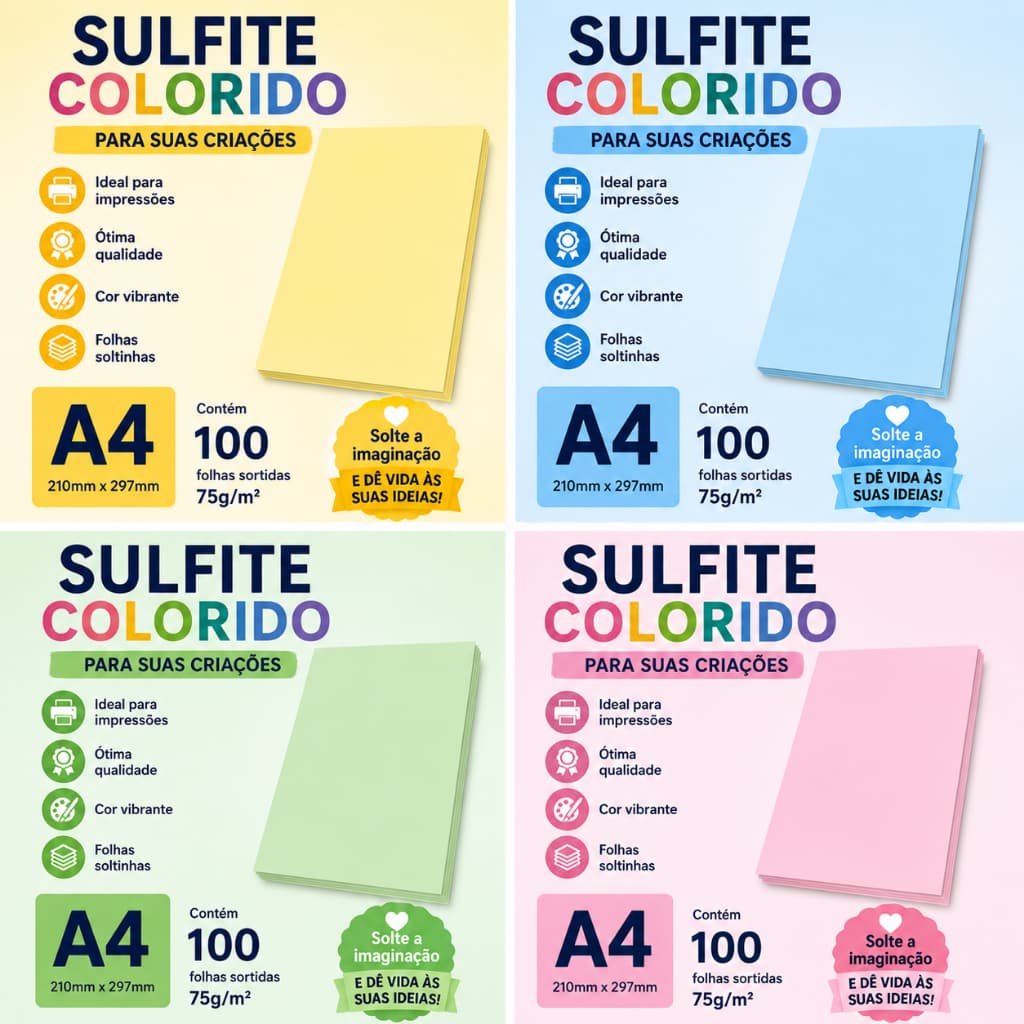 Papel Sulfite Colorido A4 75g 100 Folhas – Azul | Chamex Original