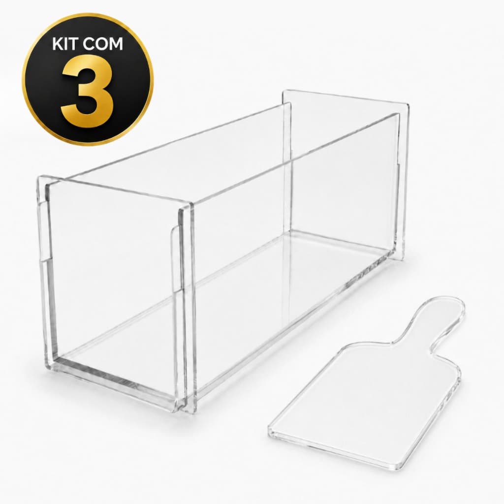 Kit 3 Forma Slice Cake Acrílico 30x10x10 Bolo Fatia Perfeita Formas De Bolos Transparente