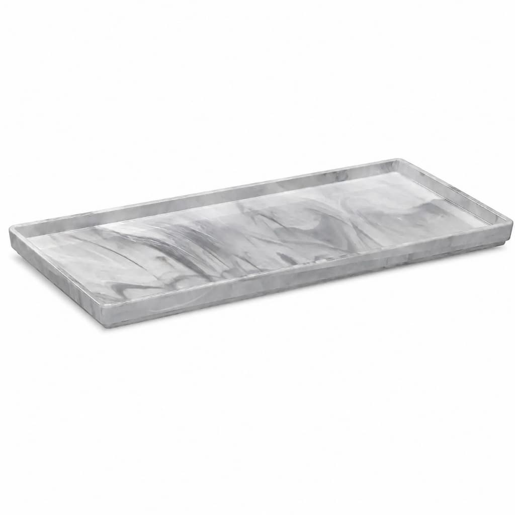 Bandeja Banheiro Coza Cube Mármore Branco Organizadora Lavabo