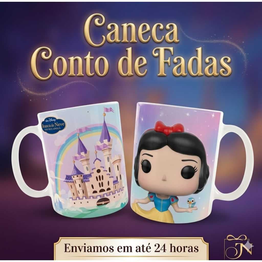 Caneca Personalizada Presente Geek Princesas  Estilo Funko Pop Inspiração Criativo Coleção Para Menina Aniversário
