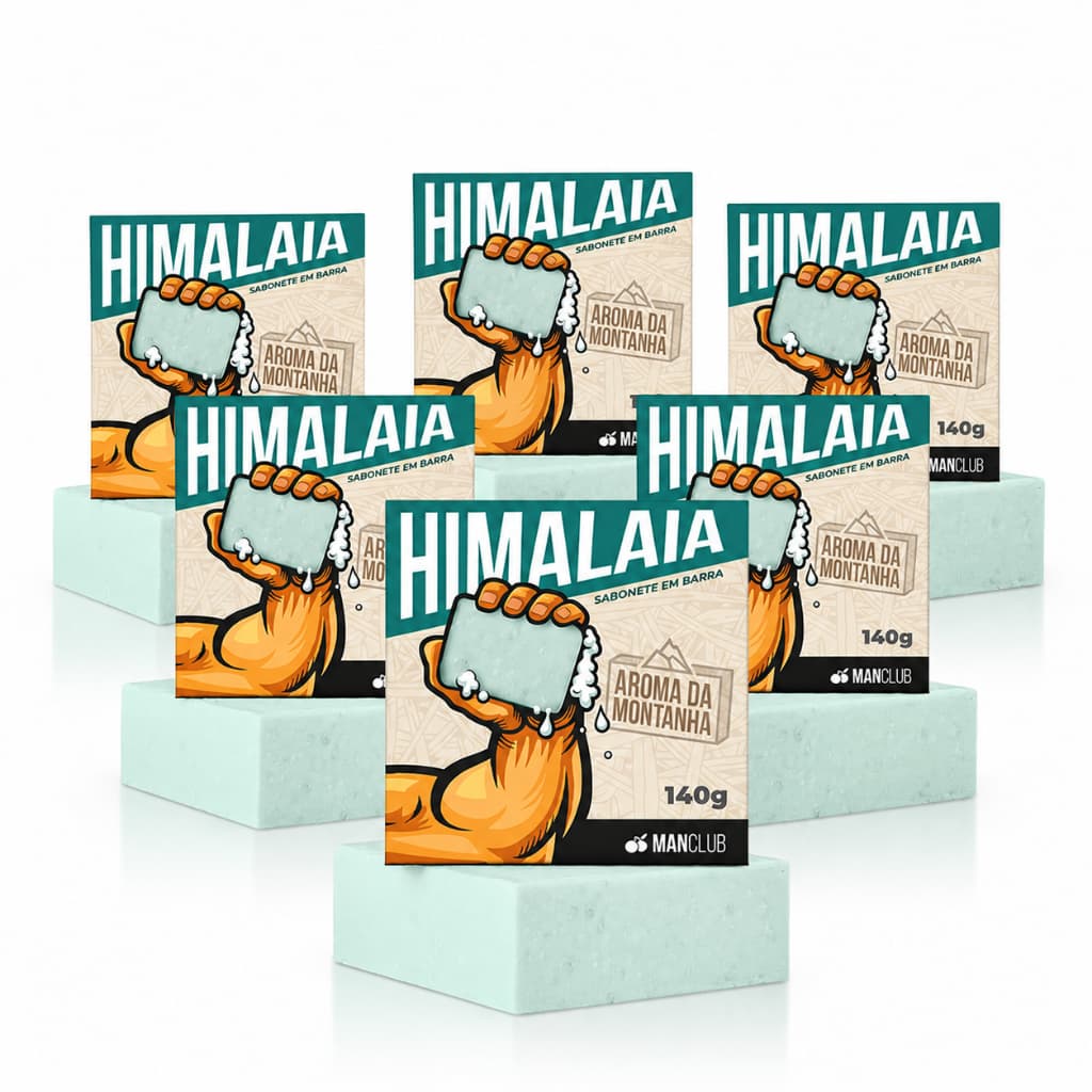 6 Sabonetes do Himalaia MANCLUB – Sabonete em Barra Masculino Esfoliante, Fragrância Exclusiva e Aroma Marcante