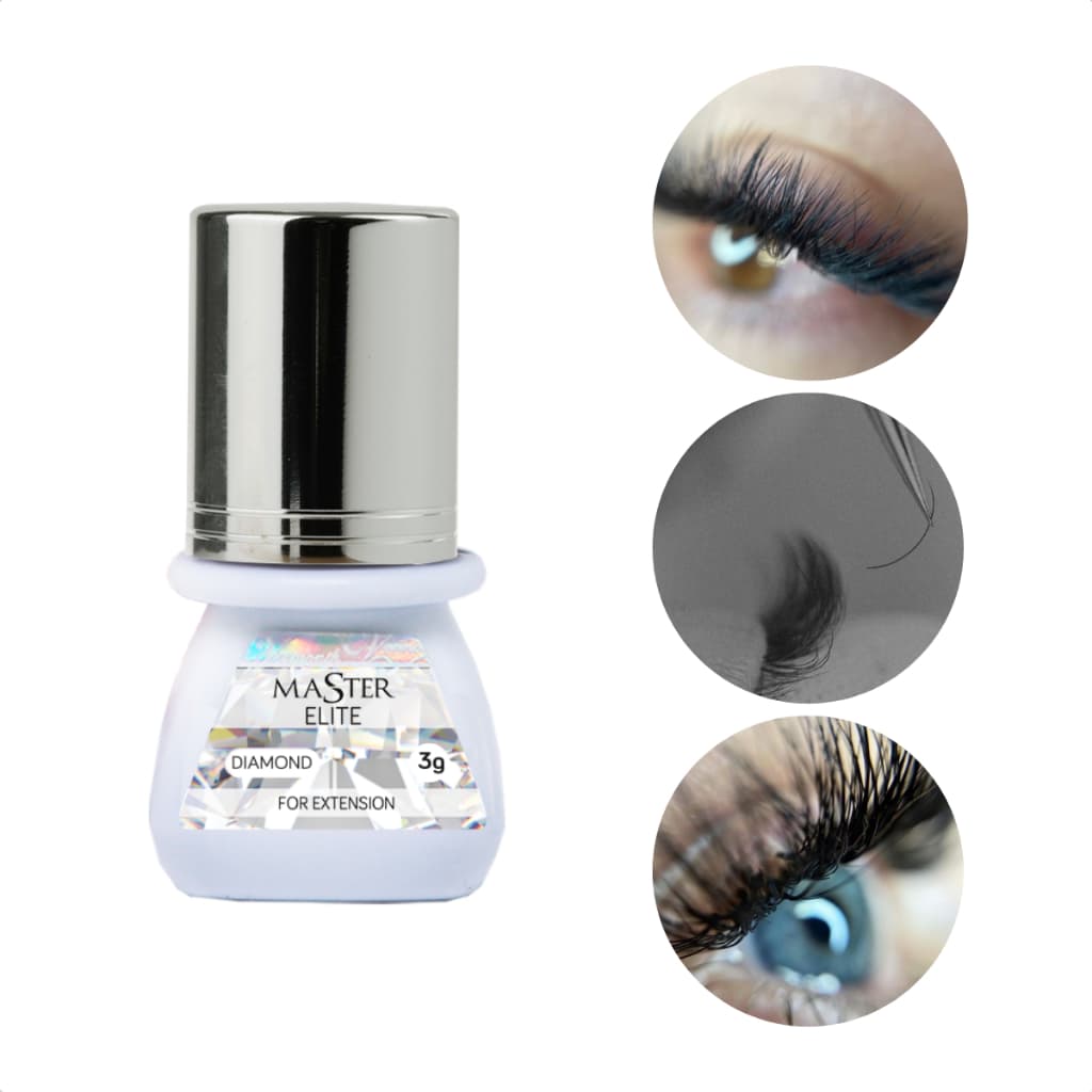 Cola para Alongamento de Cílios Elite Master Diamond 3ml Transparente Secagem Rápida Pro