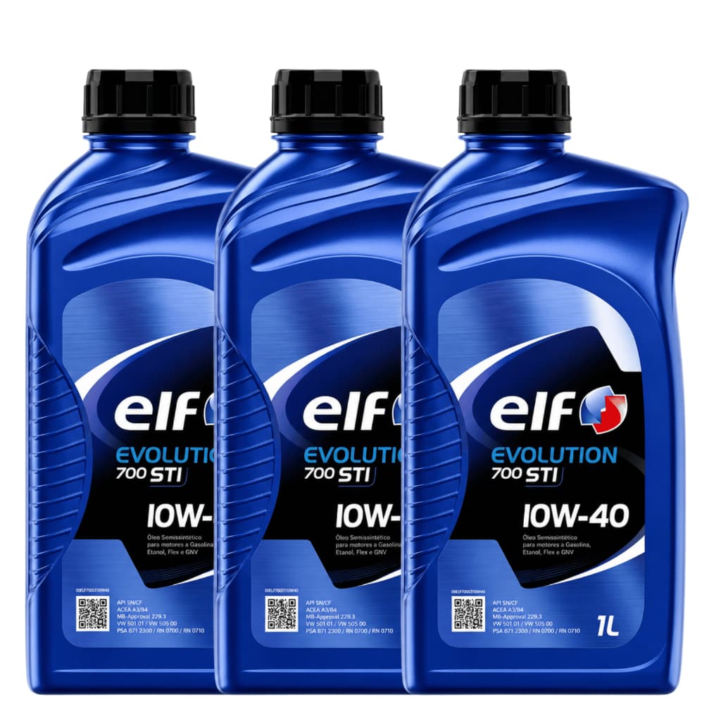 Kit 3L Óleo Elf Evolution 700 Sti 10w-40 Semissintético Renault Sandero Kiwid Logan Turbo Aspirado Flex Diesel GNV