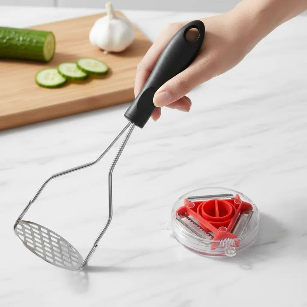 Kit Cozinha Utensílios  Amassador De Verduras Ralador De Alho Prensador De Batatas Triturador Duhome