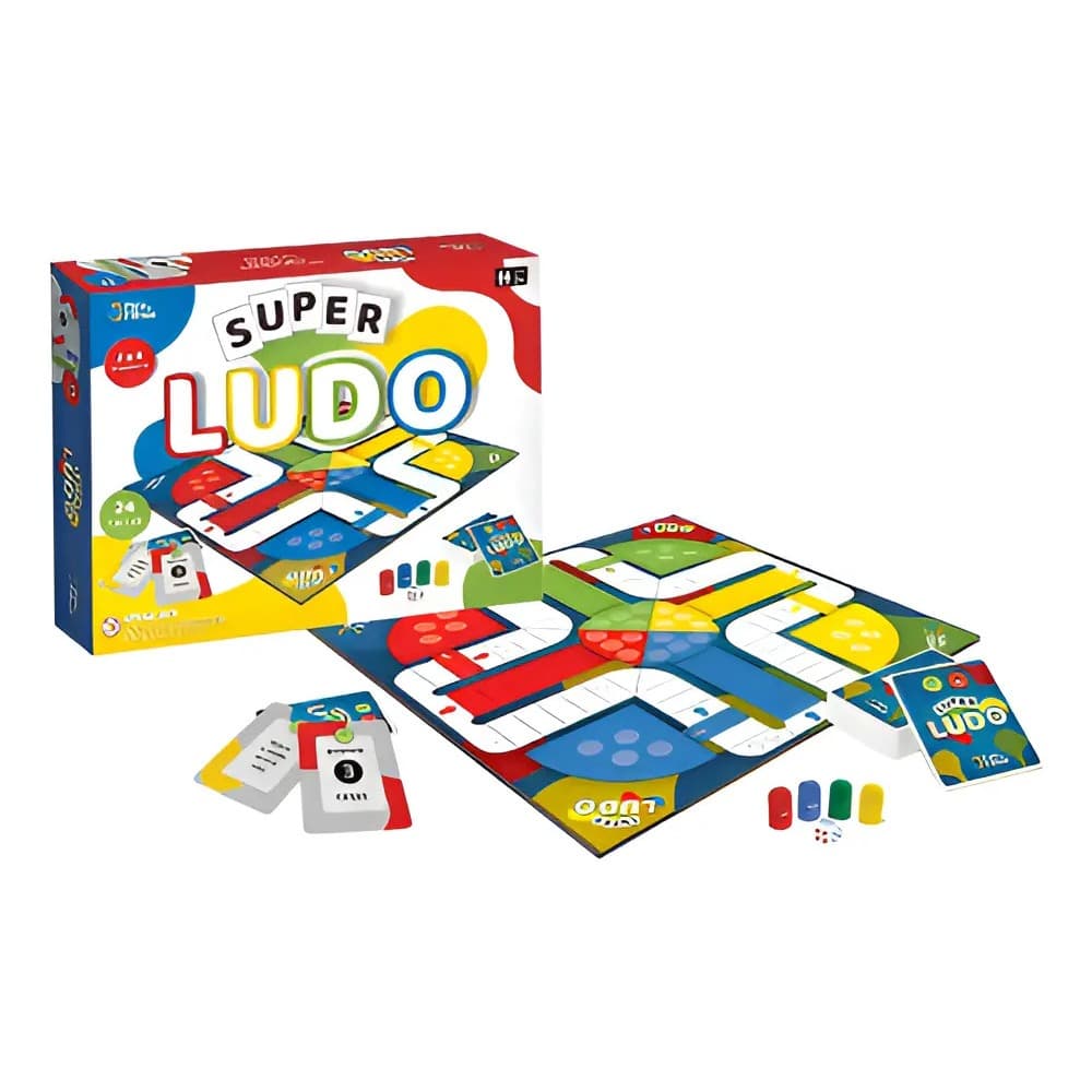 Jogo de Tabuleiro Estratégia Super Ludo Pais & Filhos 2-4 Jogadores
