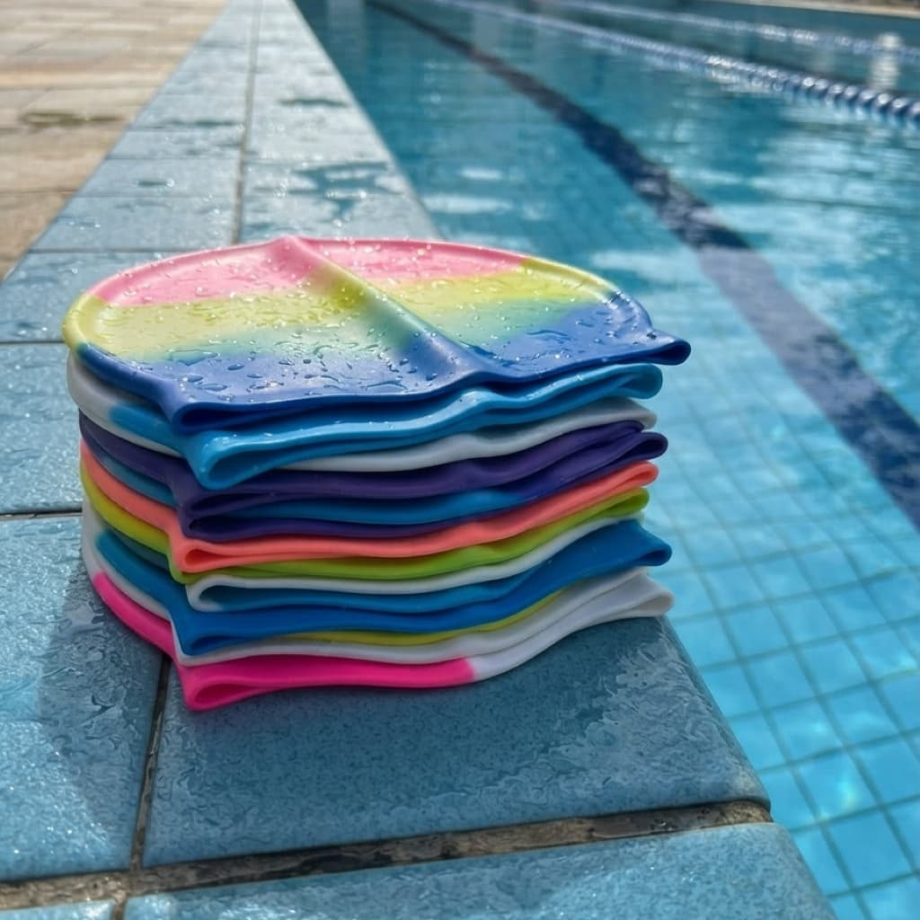Touca de Natação Diversas Cores Silicone Confortável Antiderrapante Piscina Adulto e Infantil