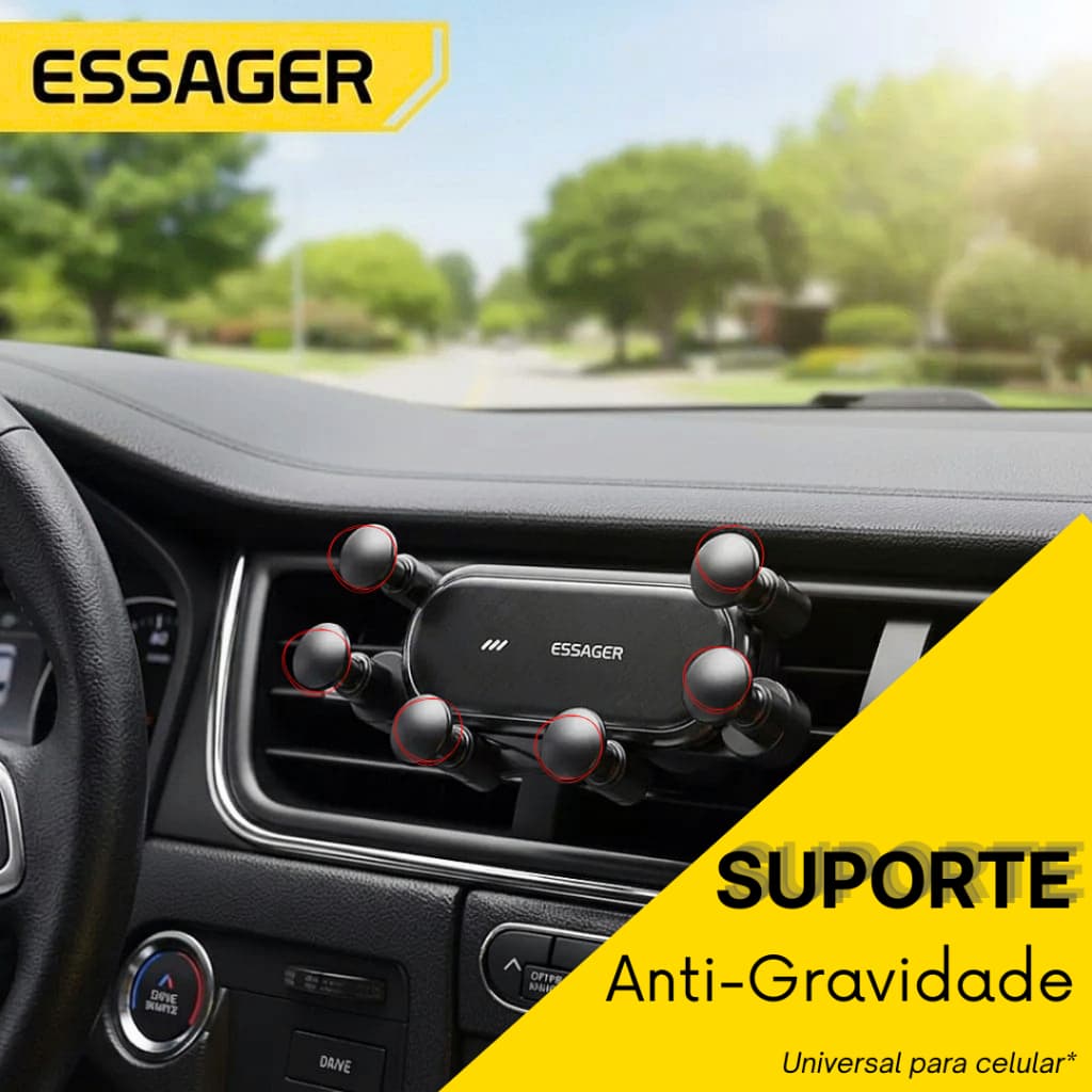 Suporte veicular Anti-gravidade para motoristas, ESSAGER apoio ao Ar Condicionado Universal para iPhone Samsung Xiaomi