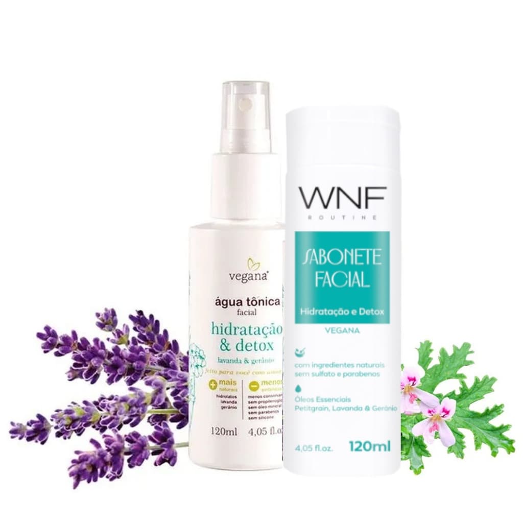 Sabonete Facial + Água Tônica Facial Hidratação & Detox WNF 100% Original - 120ml