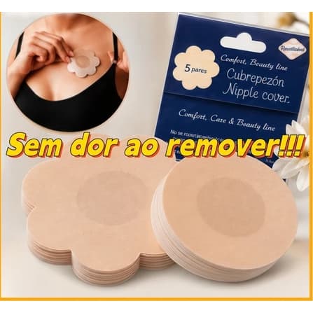 Kit Unidades Tapa-Seios Adesivo Invisível Protetor 7,5cm Diâmetro Ideal para Cobrir Mamilos