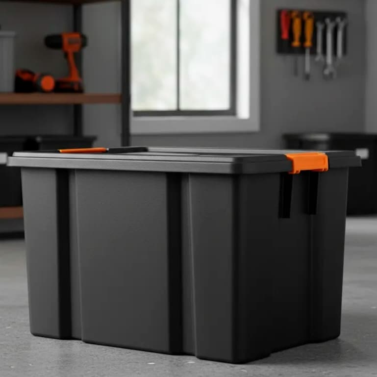 Caixa Organizadora Plástica 60l Com Rodas Market Mix