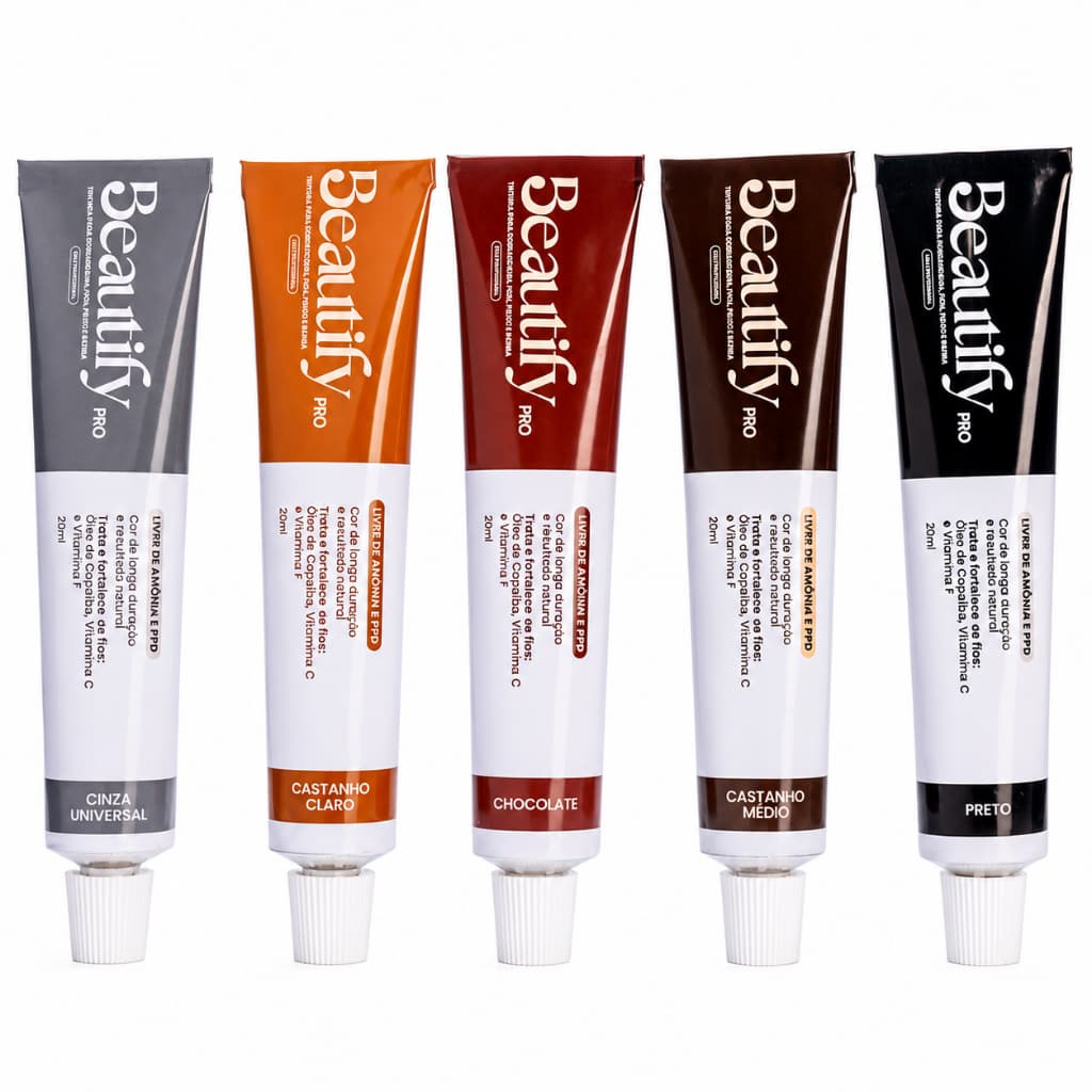 Tintura Beautify Pro Para Sobrancelhas Cílios Pelos Barba Coloração Pigmento Sem Amônia